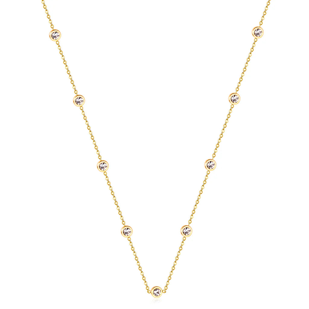 LYSGLO Pozlátený náhrdelník so zirkónmi