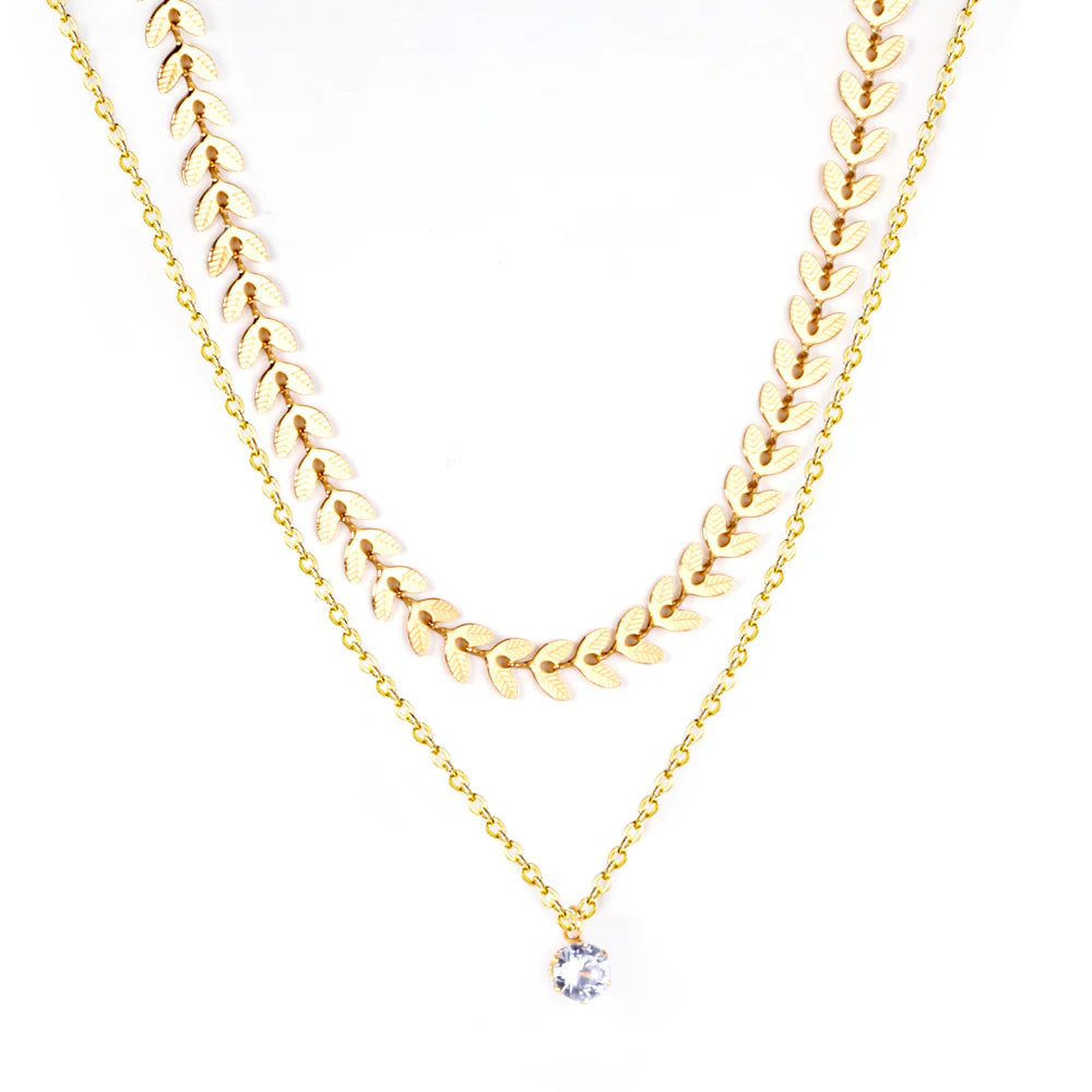 LÖVGLANS Pozlátený dvojradový náhrdelník s príveskom