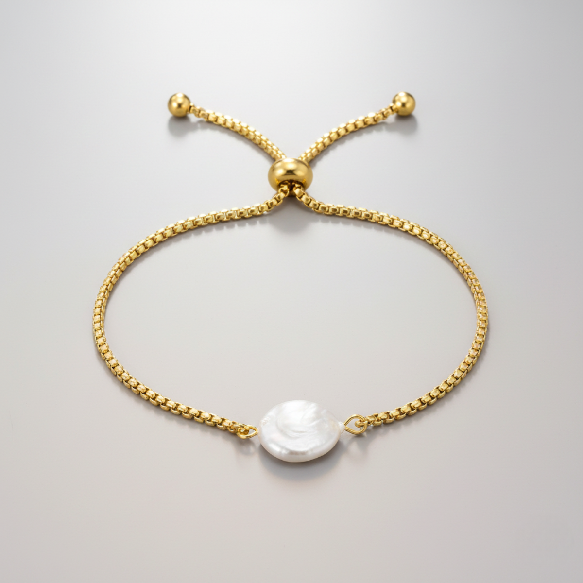 MJØLPEARL Pozlátený náramok s perlou