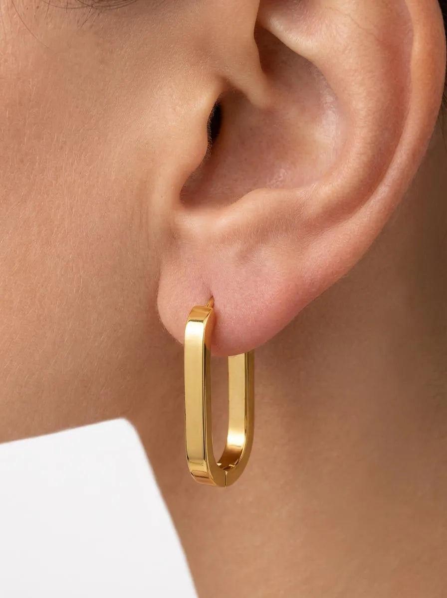 OVREN Pozlátené oválne náušnice