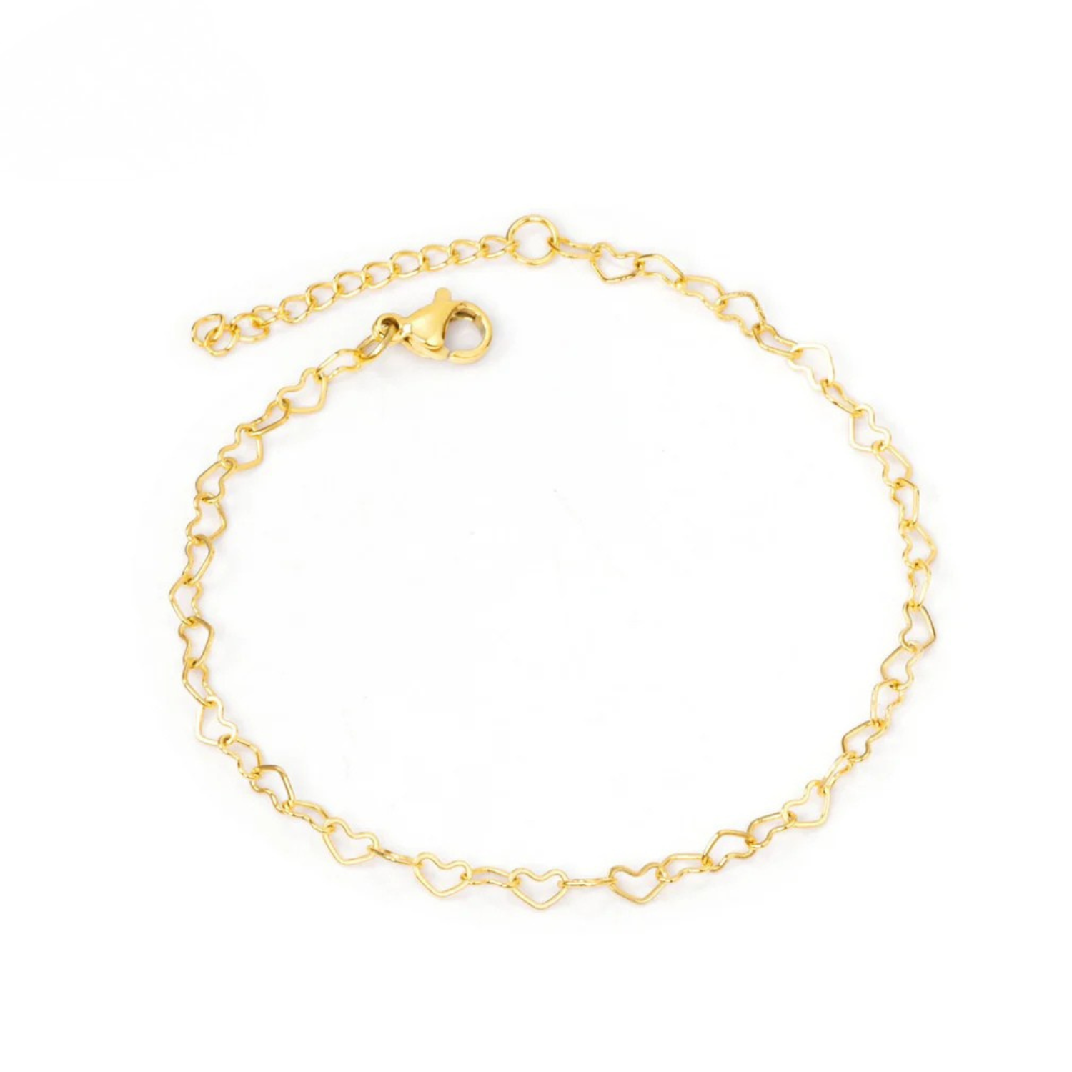 HJERTE Pozlátený srdiečkový náramok