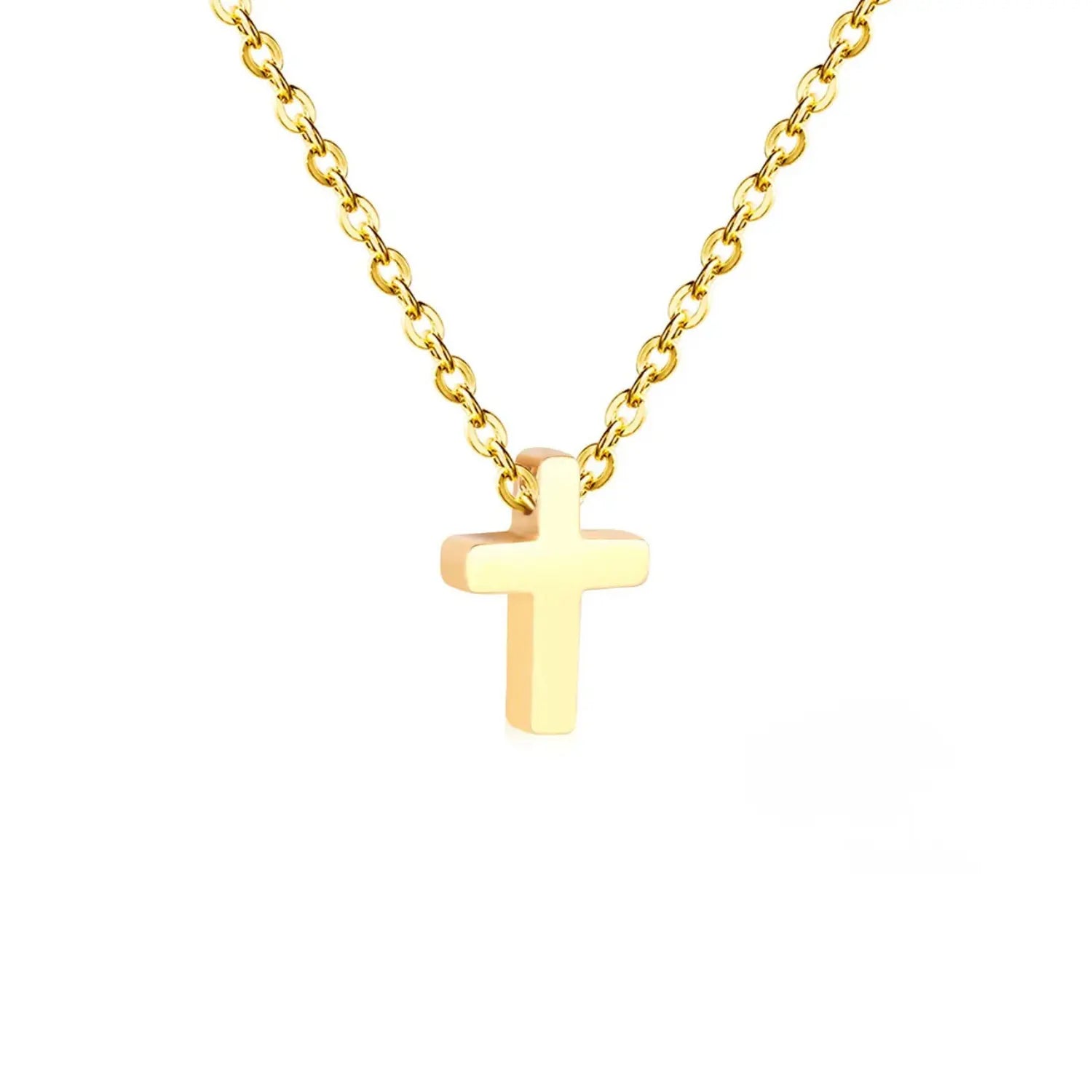 KORSLJUS Pozlátený náhrdelník s krížikom